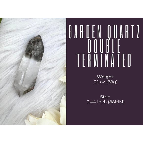 Garden Quartz Double Terminated Point - 3.4" Lodolite in Quartz DT - UNIQUE Gard - Picture 5 of 10